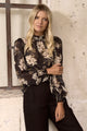 Poet Black Floral Long Sleeve High Neck Top