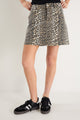 Sunny Leopard Print Mini Denim Skirt