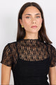 Providing Black Lace Short Sleeve Top