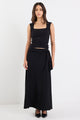 Status Black Jersey Knot Front Maxi Skirt
