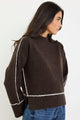 Quest Chocolate Contrast Trim Jumper