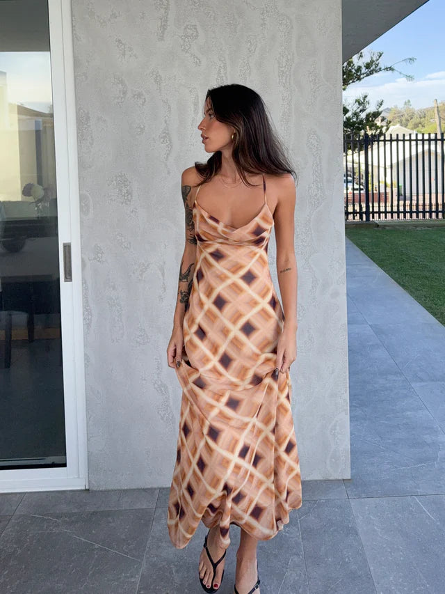 Frankie Maxi Dress - Caramel Floral