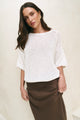Sunrise Ivory SS Crochet Knit Tee
