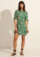 Raelynn Apple Green Floral Mid Sleeve Mini Dress