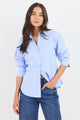 Rebellious Blue White Stripe Tie Back Shirt