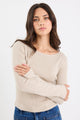 Reciprocal Champagne Boatneck LS Rib Top