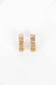 Rectangle Diamante Gold Hoop Earring