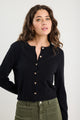 Replica Black Cotton Cashmere Crewneck Cardigan