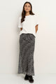 Reunite Charcoal Animal Tie Waist Bias Maxi Skirt