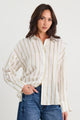 Reveal Khaki Stripe Tie Back Shirt