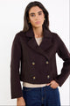 Reverie Chocolate Melton Double Breasted Peacoat
