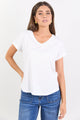 Rhyme White V Neck Short Sleeved Tee