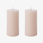 Ribbed Amber Resin Nude 10cm Set2 Pillar Candle