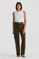 Hi Wide Deep Olive Cord Pant
