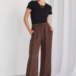 Riverside Cocoa Luxury Blend Pull On Wideleg Pants