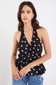 Rogue Black Polka Dot Tie Back Halter Top
