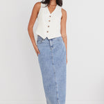 Rouge Vintage Blue Denim Midi Skirt WW Skirt Among the Brave   