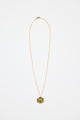Round Pendant with Charm 14k Gold Plate Necklace