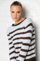 Routine Ice Blue Stripe LS Striped Fluffy Knit Jumper