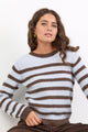 Routine Ice Blue Stripe LS Striped Fluffy Knit Jumper