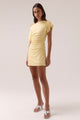 Rua Lemonade Ruched Side Off Shoulder SS Mini Dress