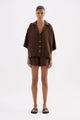 Lounge Chocolate Linen Short