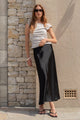 Prodigy Black Satin Bias Maxi Skirt