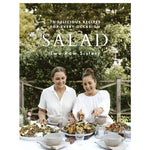 Book cover of 'Salad' by Two Raw Sisters with two women at a table outdoors.