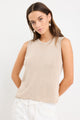 Salute Sand Relaxed Sleeveless Knit Tank Top