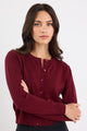 Sanctify Burgundy Crewneck Cardigan