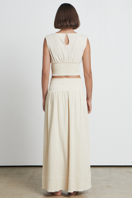 The Crinkle Cream Maxi Skirt WW Skirt Bare   