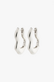 Wave Recycled Wavey Hoops Silver-Plated EOL Earrings