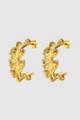 Crinkle Gold Plated Stud Earrings