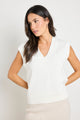 Scroll Ivory Cotton Knit Vest Top