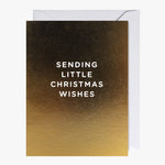 Sending Little Christmas Wishes Gold Mini Greeting Card HW Christmas Oxted   