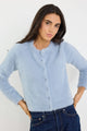 Sequel Light Blue Fluffy Knit LS Cardigan