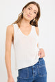 Settler Ivory V Neck Sleeveless Knit Top