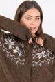 Shetland Chocolate Fairisle Detail Cardigan
