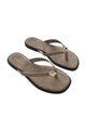 Sienna Taupe Gold Broach Flat Sandal