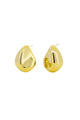Zendaya Ridge Tear Drop Shape Gold Earrings