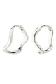 Alberte Organic Shape Hoop Earrings Silver