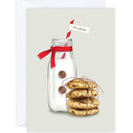 cookies and milk for santa christmas greeting card