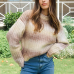 Bree Natural Multi Gradient Wool Blend Knit