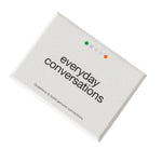 Card pack titled 'everyday conversations' on a white background
