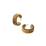 Belloro Gold Ridged Hoop Earrings