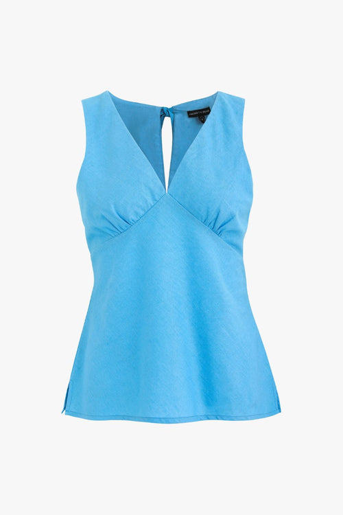 blue linen singlet