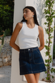Orchard Indigo Front Denim Mini Skirt