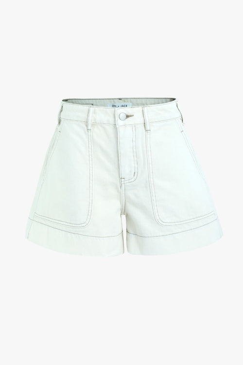 Ecru Pocket Front Denim Short