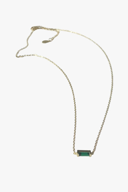 Emerald Baguette Gold Necklace EOL ACC Jewellery Lindi Kingi   