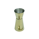 gold measuring cup for cocktails